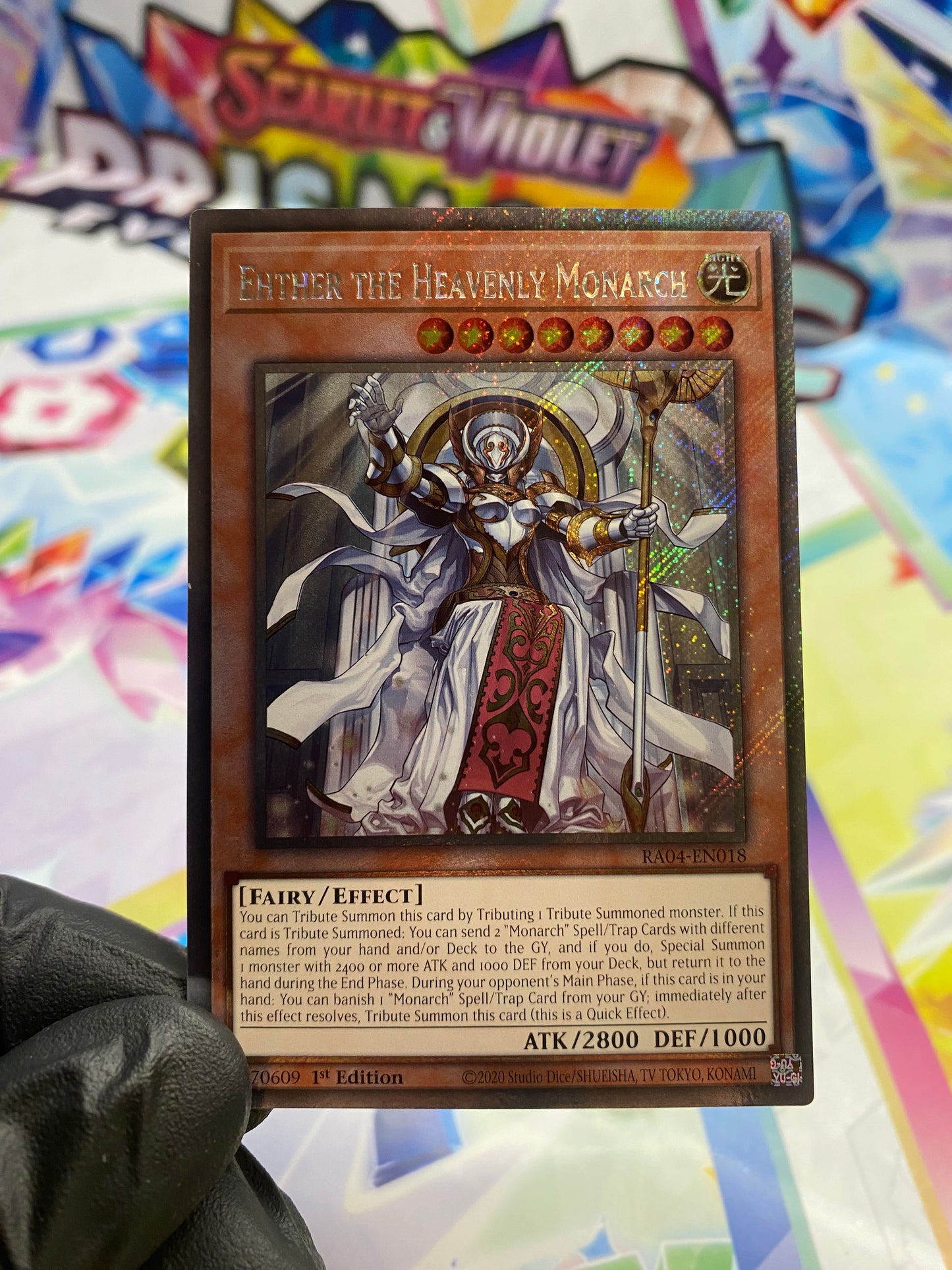 Yu-Gi-Oh! Ehther The Heavenly Monarch (RA04-EN018) Platinum Secret Rare - NM/M