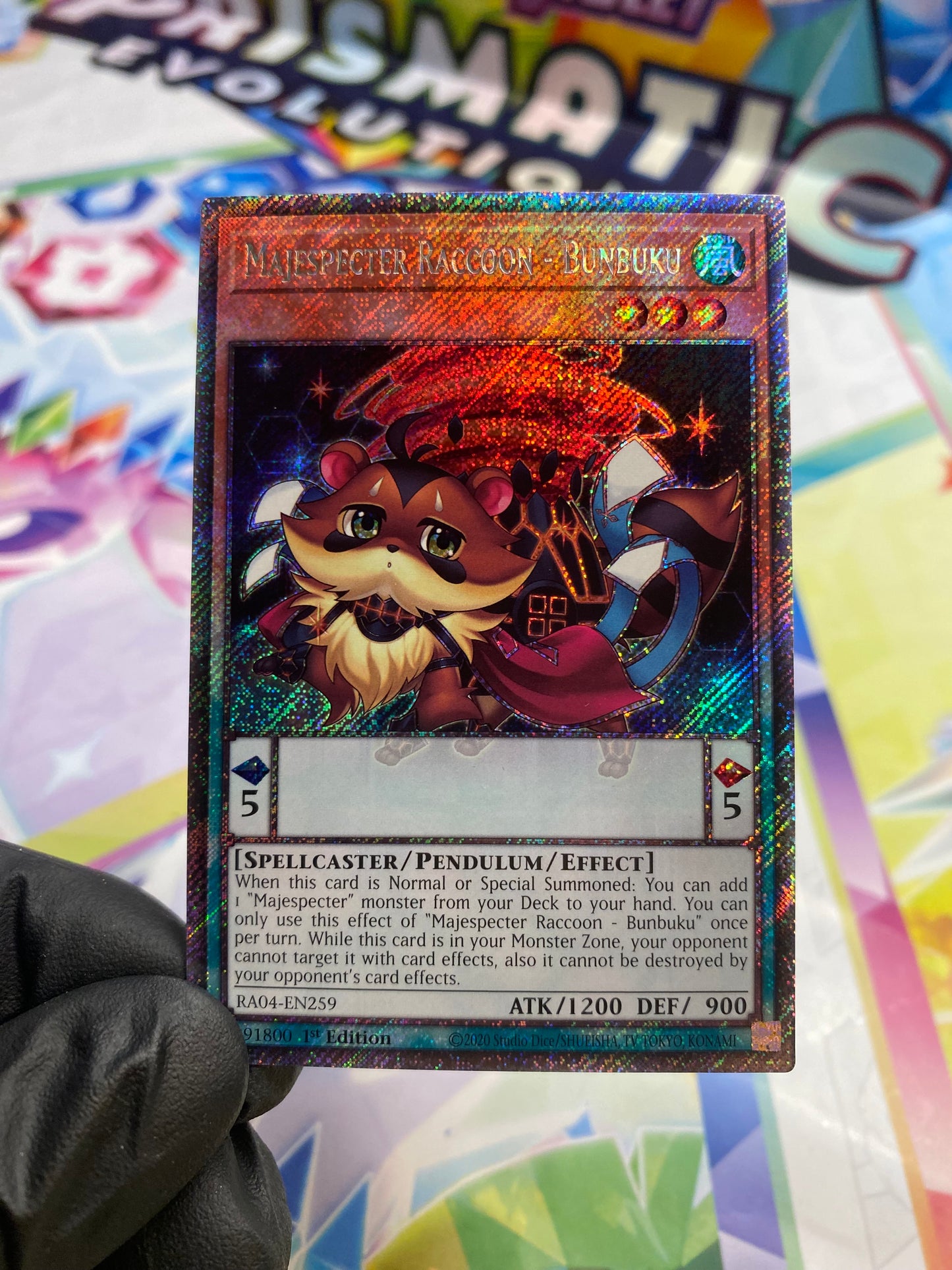 Yu-Gi-Oh! Majespecter Raccoon - Bunbuku (RA04-EN259) Platinum Secret Rare - NM/M