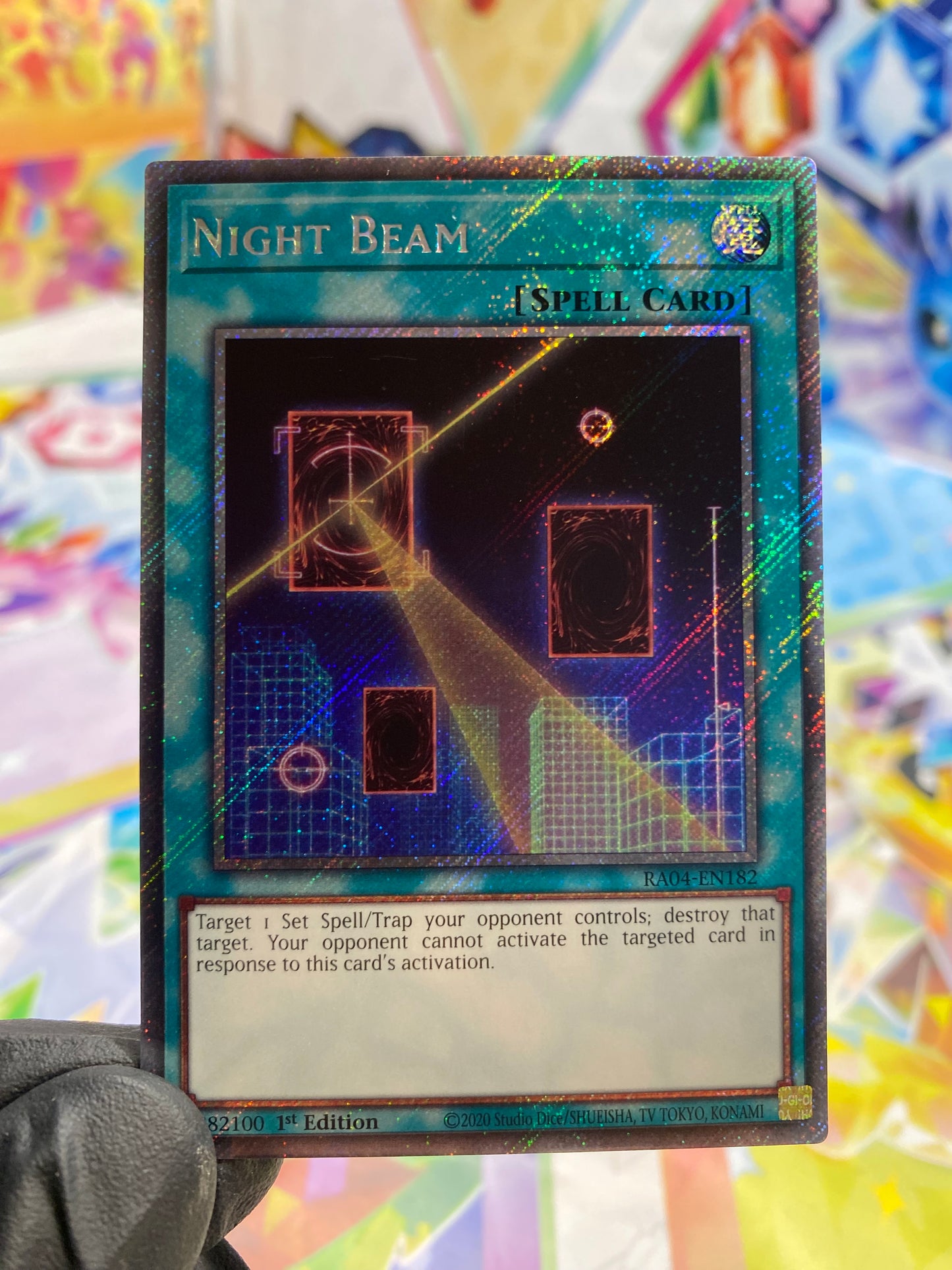 Yu-Gi-Oh! Night Beam (RA04-EN182) Platinum Secret Rare - NM/M