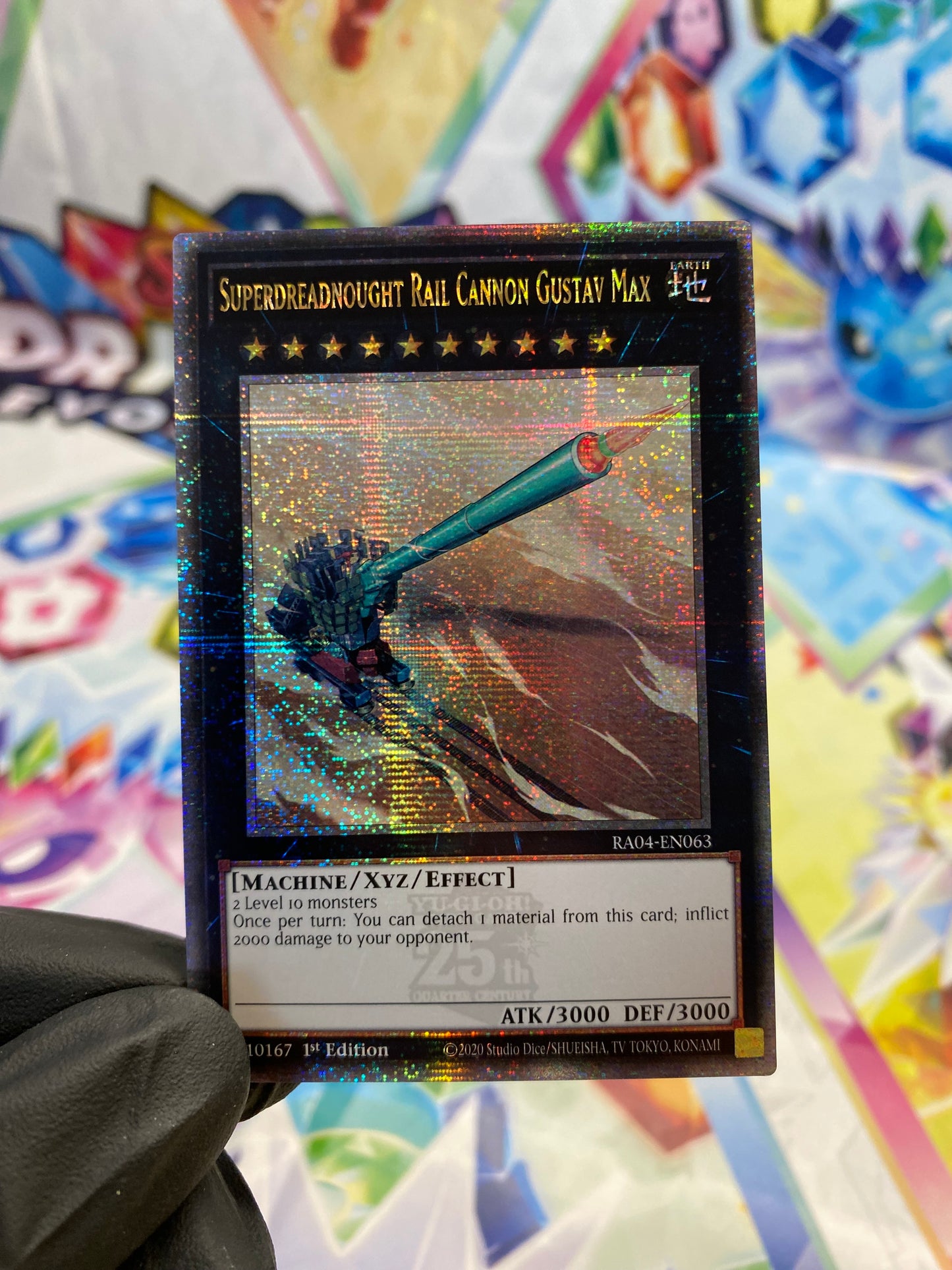Yu-Gi-Oh! Superdreadnought Rail Cannon Gustav Max (RA04-EN063) Quarter Century Secret Rare - NM/M