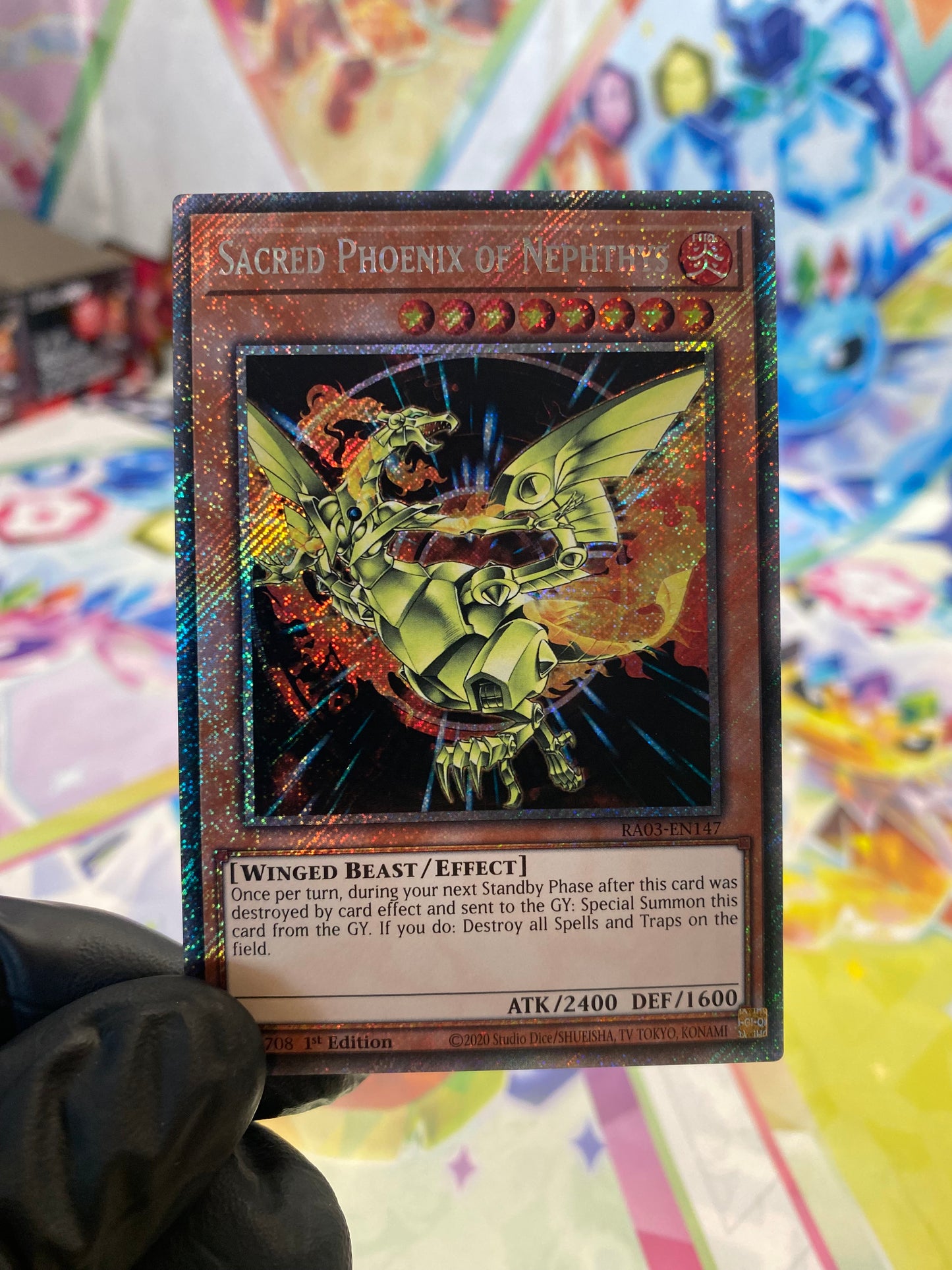Yu-Gi-Oh! Sacred Phoenix Of Nephthys (RA03-EN147) Platinum Secret Rare - NM/M