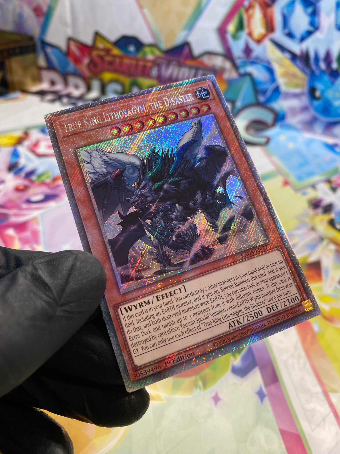 Yu-Gi-Oh! True King Lithosagym, The Disaster (RA04-EN275) Platinum Secret Rare - NM/M