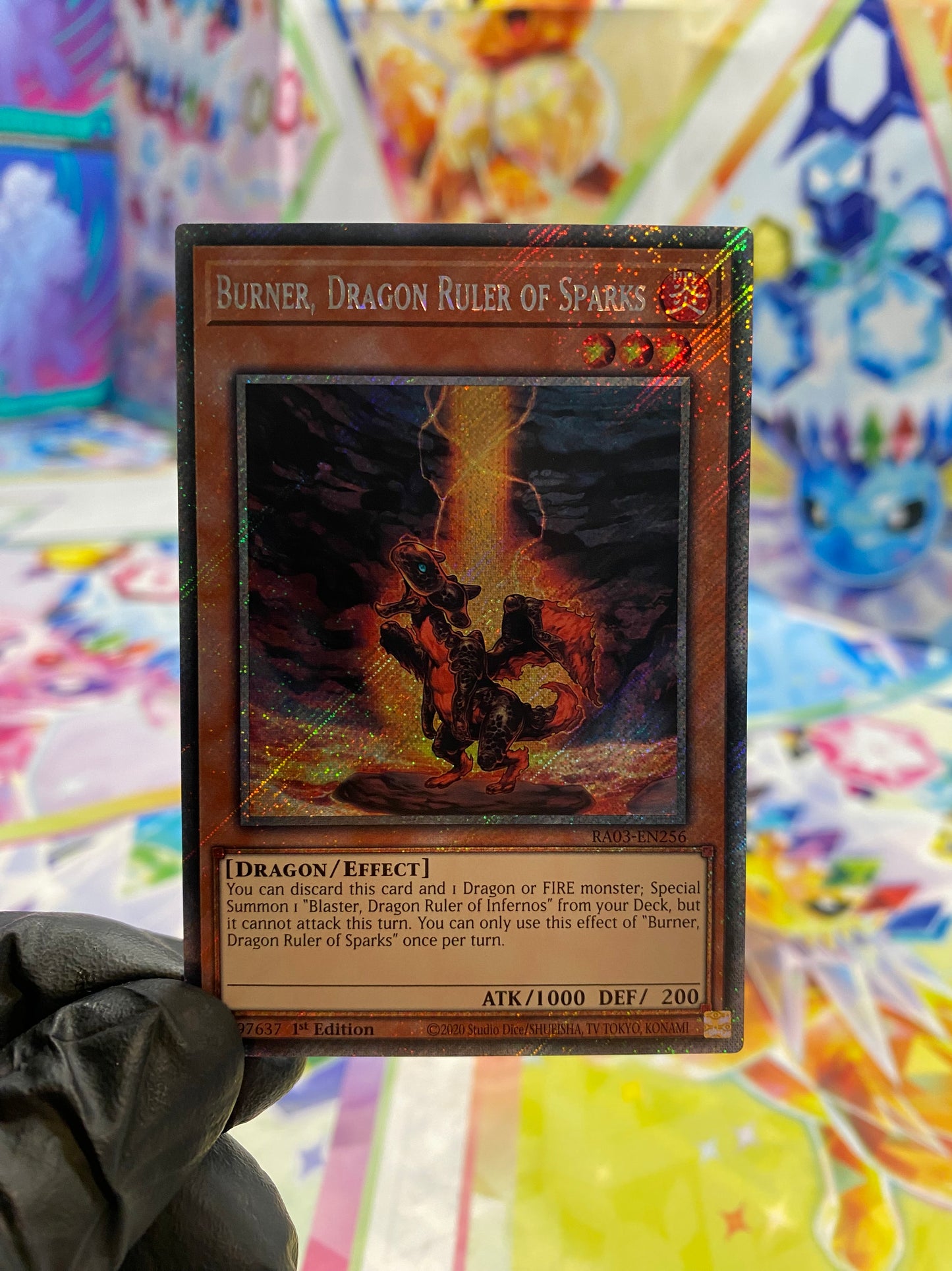 Yu-Gi-Oh! Burner, Dragon Ruler of Sparks (RA03-EN256) Platinum Secret Rare - NM/M