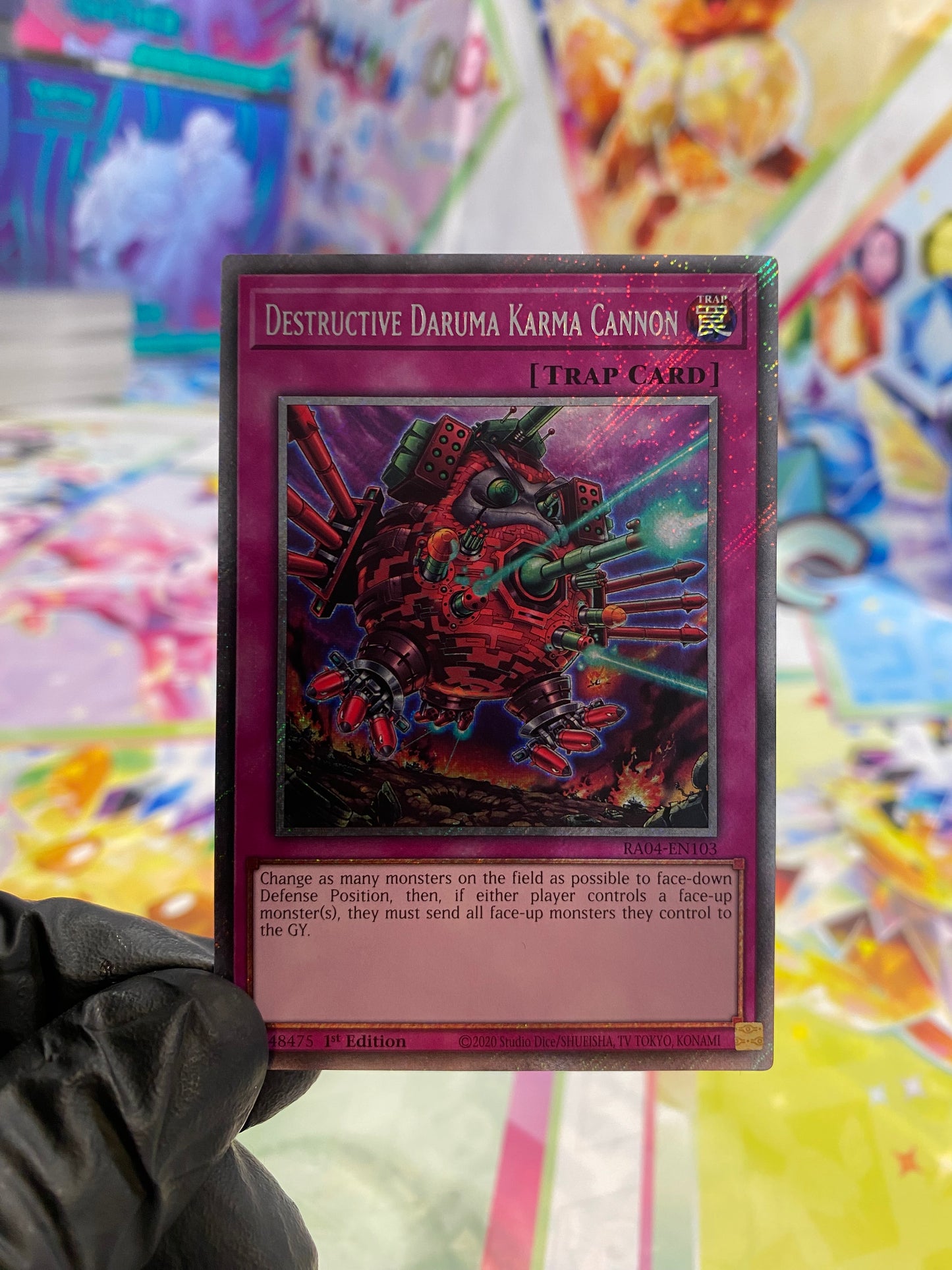 Yu-Gi-Oh! Destructive Daruma Karma Cannon (RA04-EN103) Platinum Secret Rare - NM/M