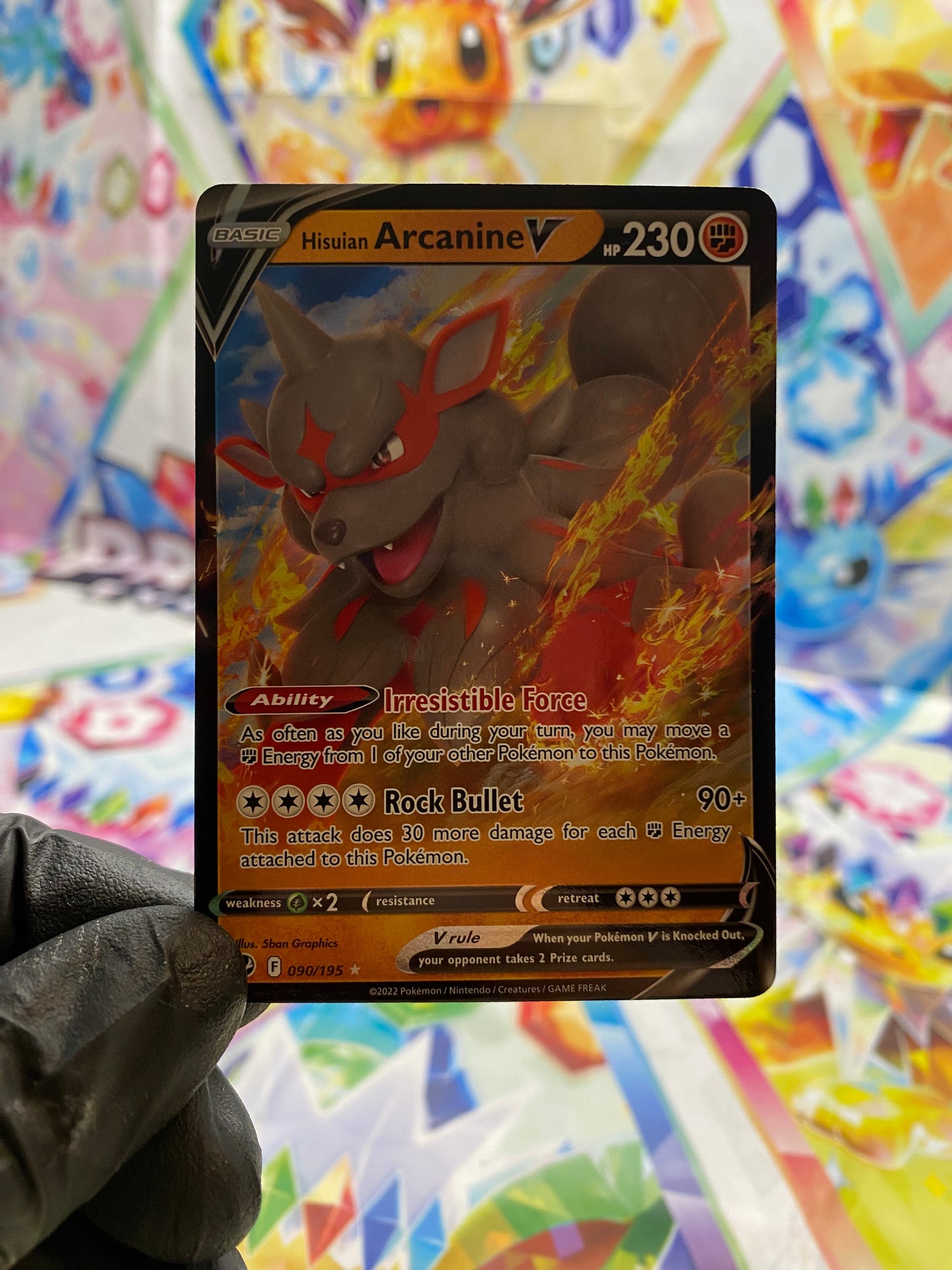 Pokémon Hisuian Arcanine V #090 - NM
