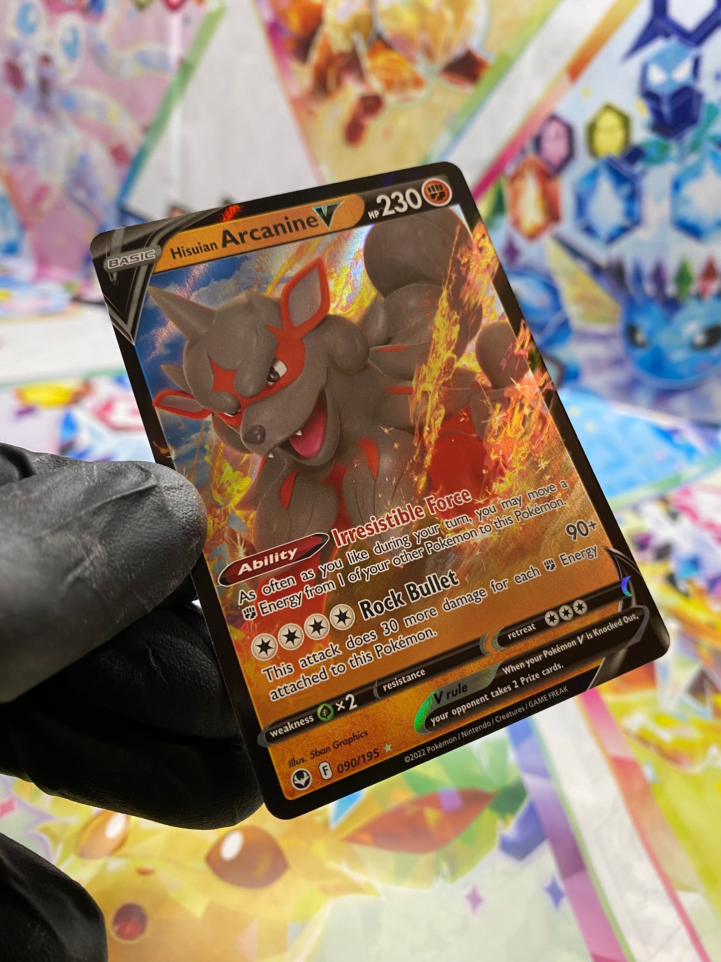 Pokémon Hisuian Arcanine V #090 - NM