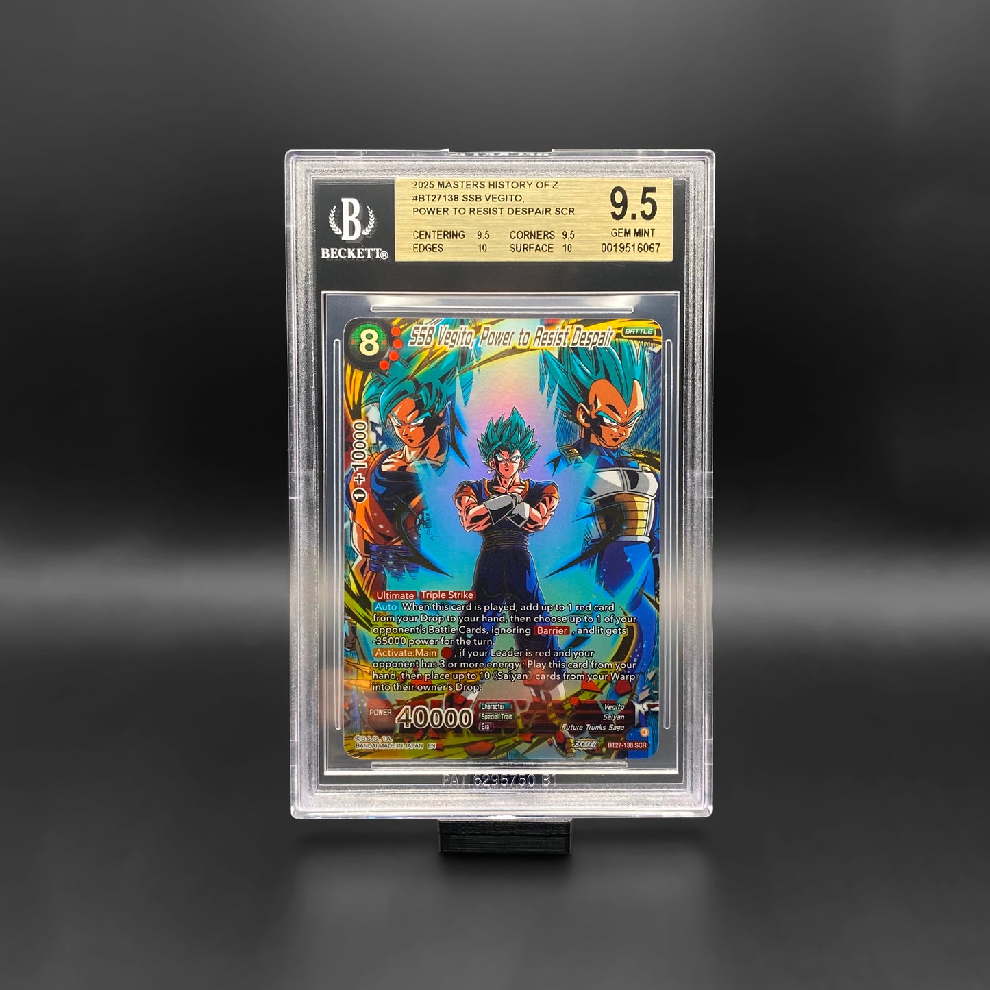 BGS 9.5 / SSB Vegito, Power to Resist Despair SCR (BT27-138)