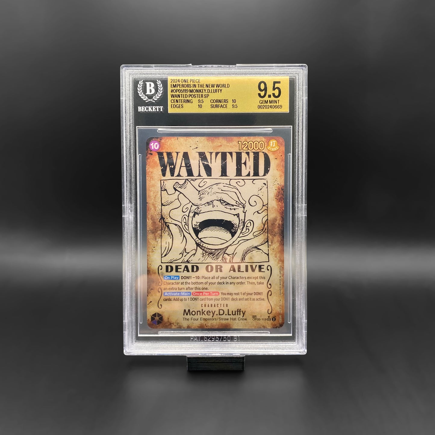 BGS 9.5 / Monkey.D.Luffy WANTED POSTER SP (OP05-119)