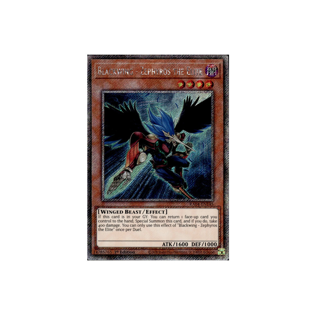 Yu-Gi-Oh! Blackwing - Zephyros The Elite (RA04-EN145) Platinum Secret Rare - NM/M