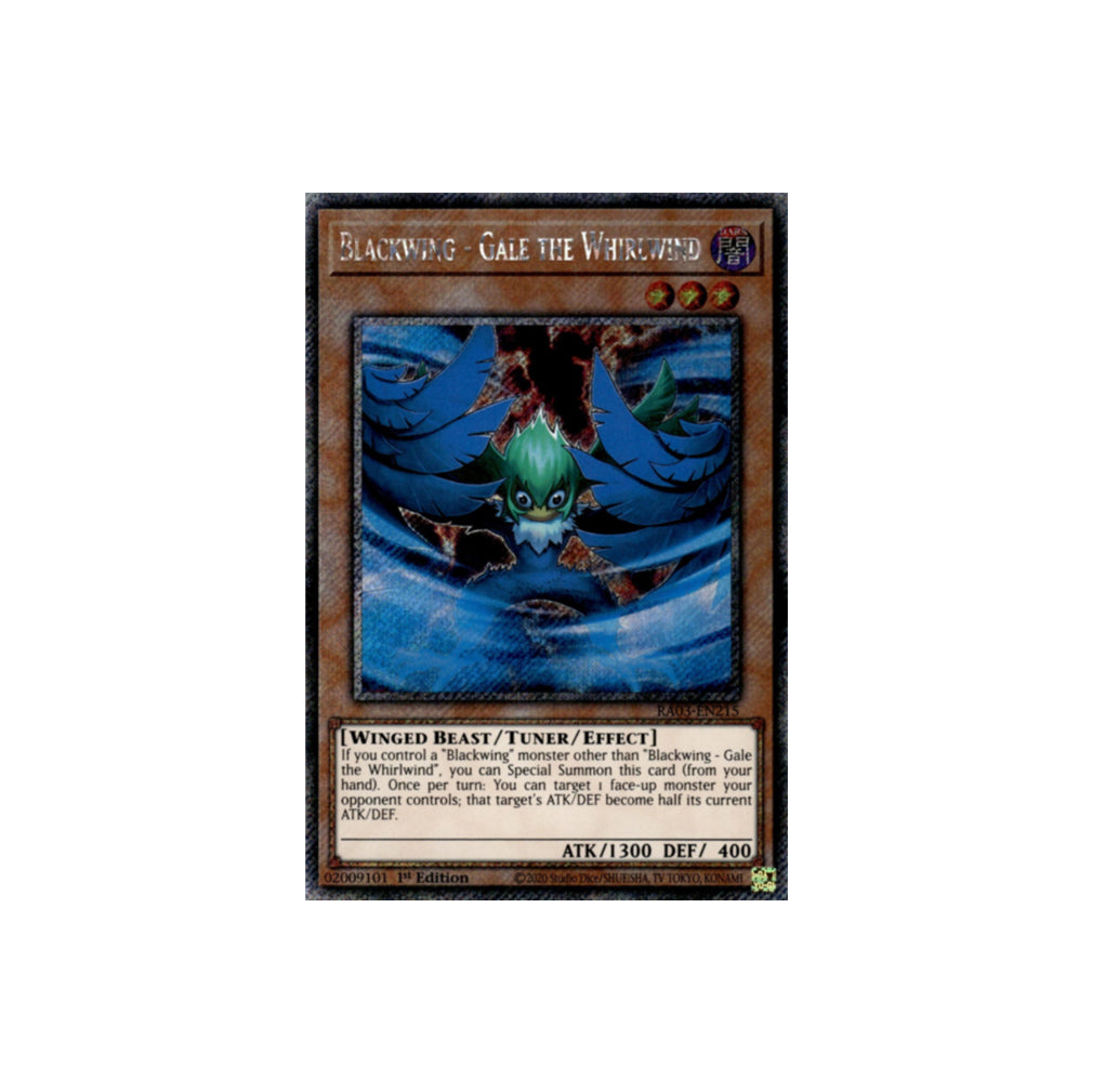 Yu-Gi-Oh! Blackwing - Gale The Whirlwind (RA03-EN215) Platinum Secret Rare - NM/M