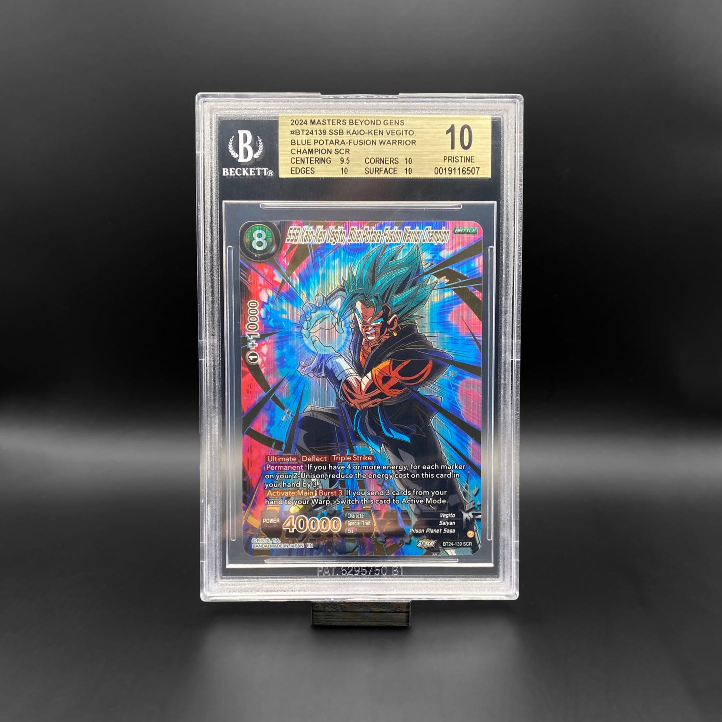 BGS 10 / SSB Kaio-Ken Vegito, Blue Potara-Fusion Warrior Champion #BT24-139 SCR