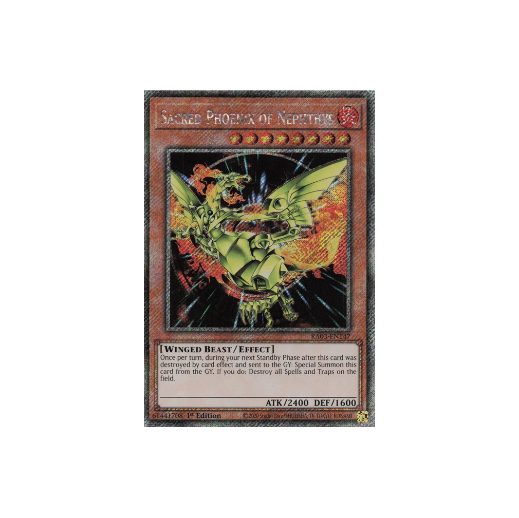 Yu-Gi-Oh! Sacred Phoenix Of Nephthys (RA03-EN147) Platinum Secret Rare - NM/M