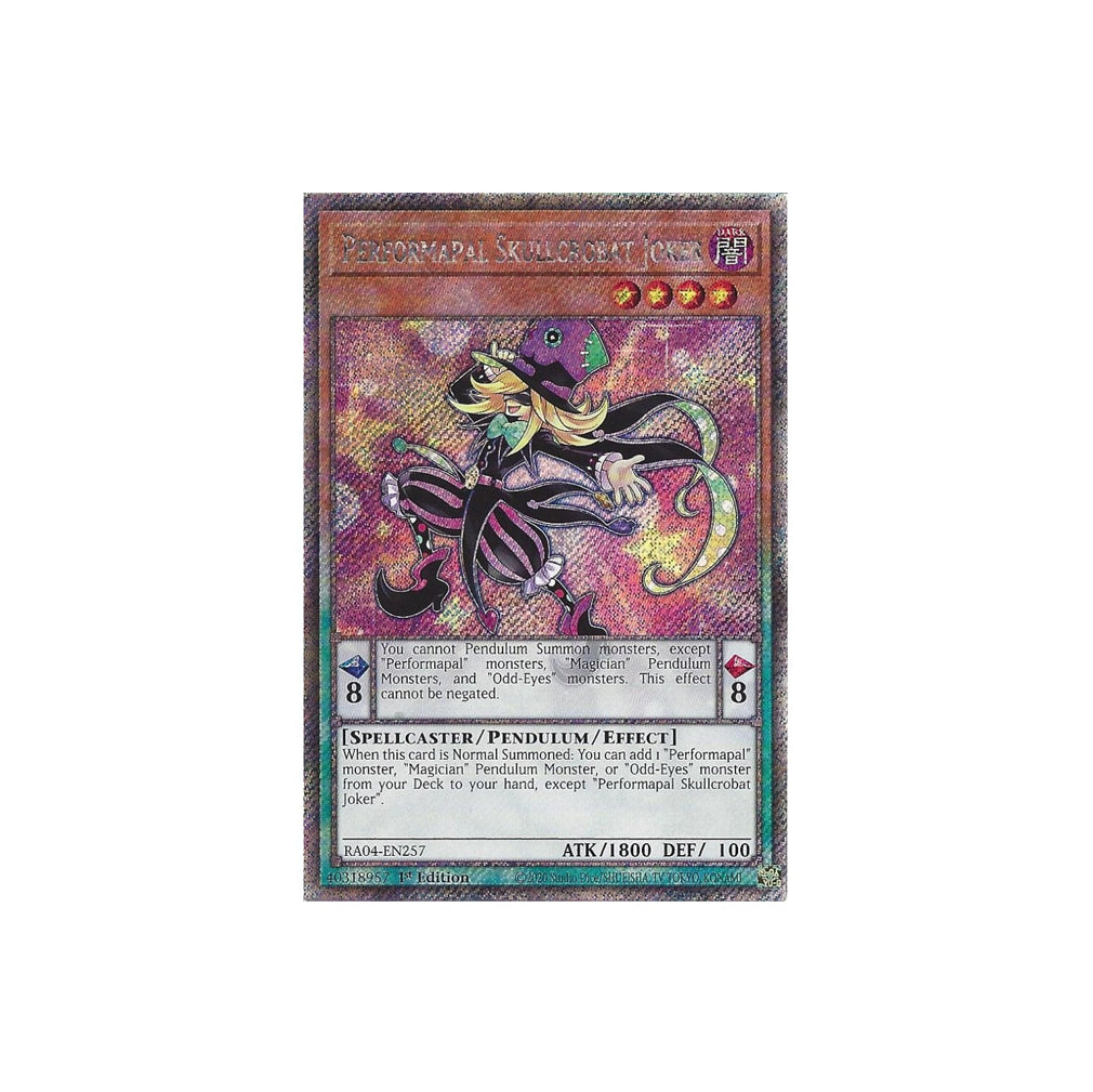 Yu-Gi-Oh! Performapal Skullcrobat Joker (RA04-EN257) Platinum Secret Rare - NM/M
