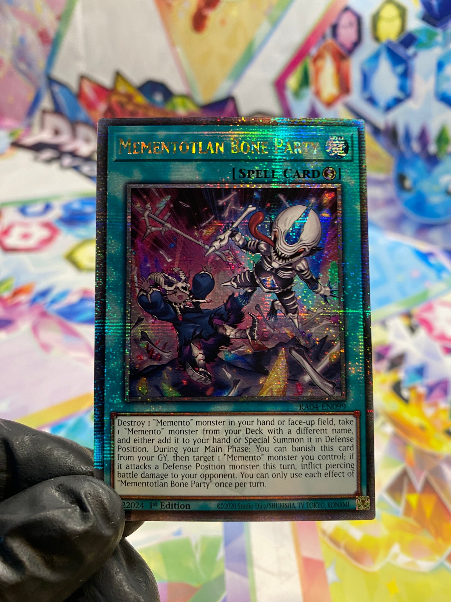 Yu-Gi-Oh! Mementotlan Bone Party (RA04-EN099) Quarter Century Secret Rare - NM/M