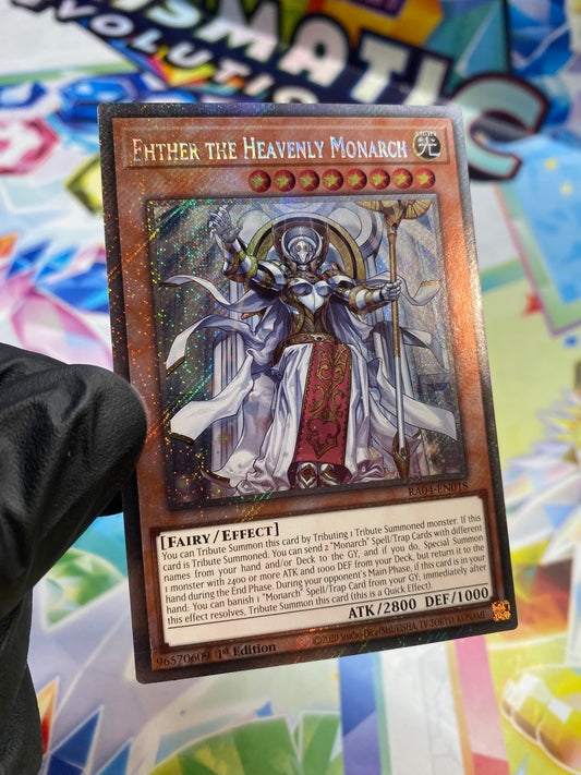 Yu-Gi-Oh! Ehther The Heavenly Monarch (RA04-EN018) Platinum Secret Rare - NM/M