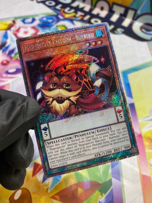Yu-Gi-Oh! Majespecter Raccoon - Bunbuku (RA04-EN259) Platinum Secret Rare - NM/M