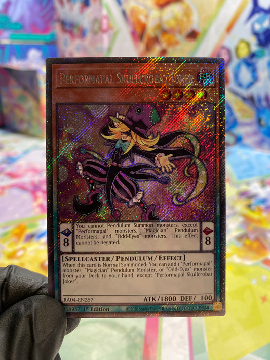 Yu-Gi-Oh! Performapal Skullcrobat Joker (RA04-EN257) Platinum Secret Rare - NM/M