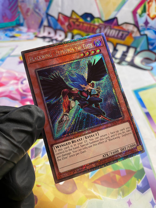 Yu-Gi-Oh! Blackwing - Zephyros The Elite (RA04-EN145) Platinum Secret Rare - NM/M