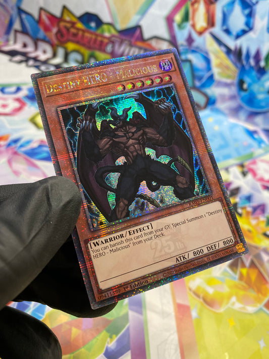 Yu-Gi-Oh! Destiny Hero - Mallicious (RA03-EN001) Quarter Century Secret Rare - NM/M
