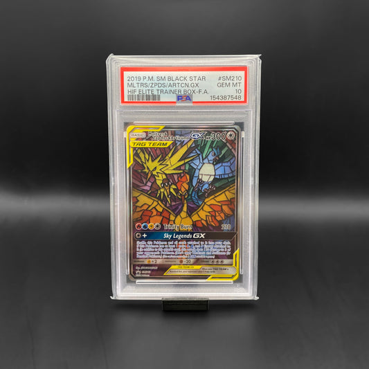 PSA 10 / Moltres & Zapdos & Articuno GX Black Star Promo #SM210