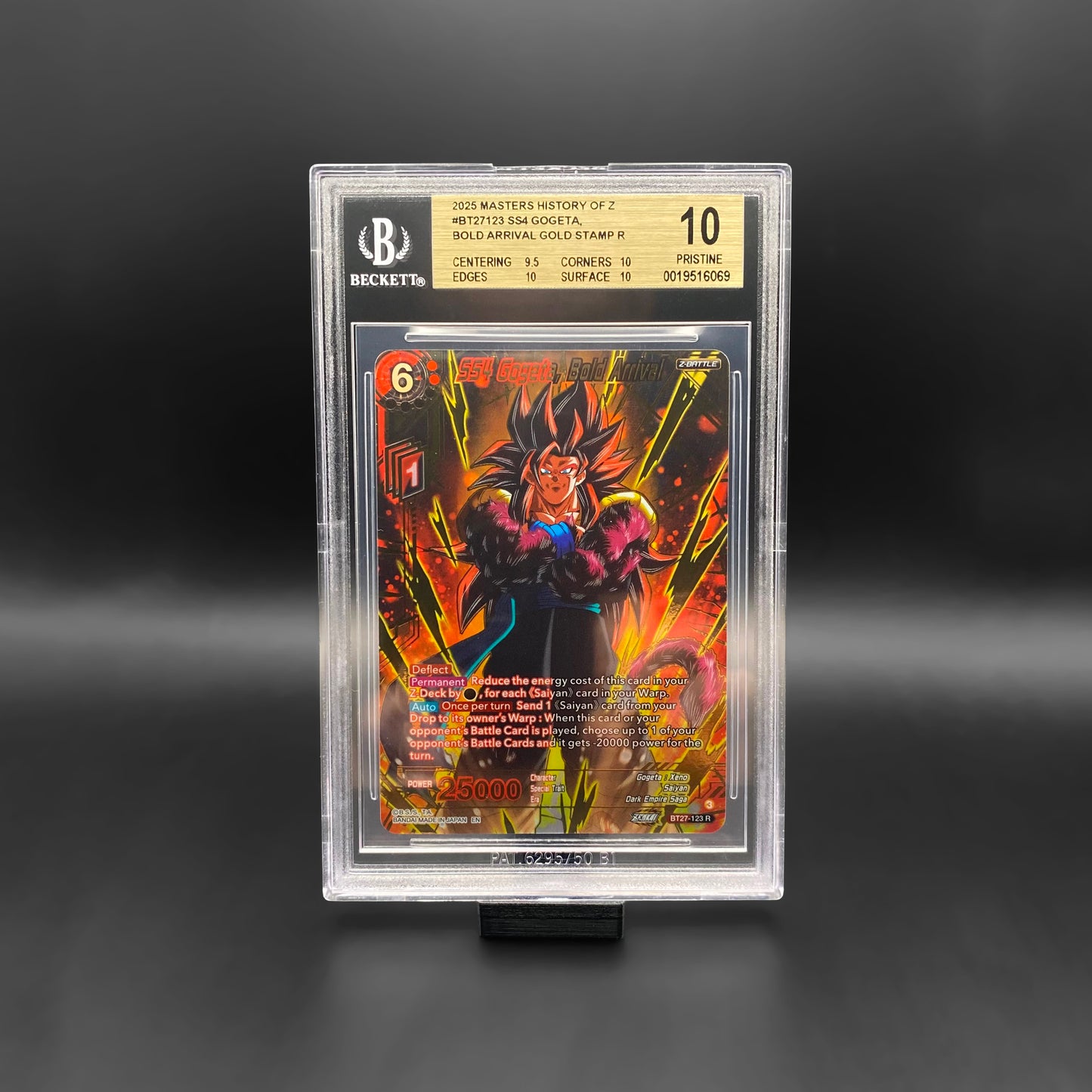 BGS 10 / SS4 Gogeta, Bold Arrival GOLD STAMP R (BT27-123)