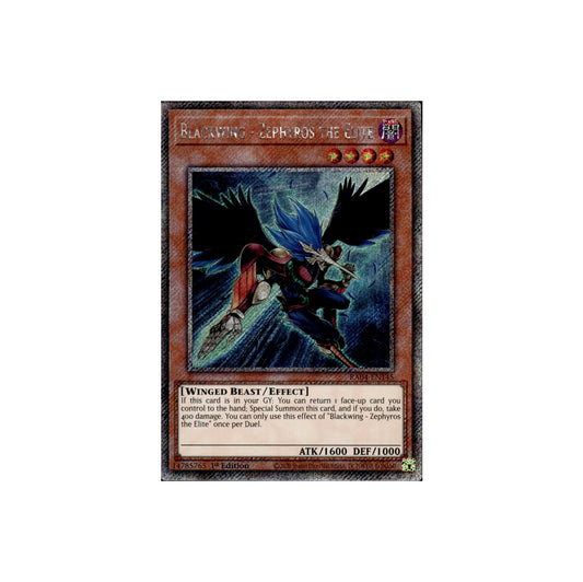 Yu-Gi-Oh! Blackwing - Zephyros The Elite (RA04-EN145) Platinum Secret Rare - NM/M