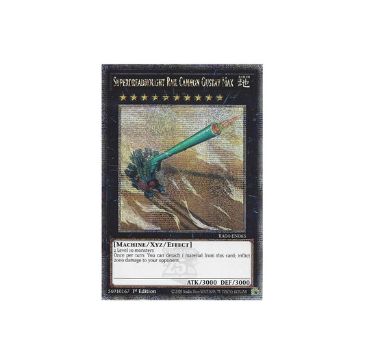 Yu-Gi-Oh! Superdreadnought Rail Cannon Gustav Max (RA04-EN063) Quarter Century Secret Rare - NM/M
