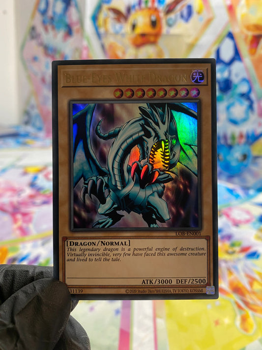 Yu-Gi-Oh! Blue-Eyes White Dragon (LOB-EN001) - NM