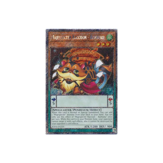 Yu-Gi-Oh! Majespecter Raccoon - Bunbuku (RA04-EN259) Platinum Secret Rare - NM/M